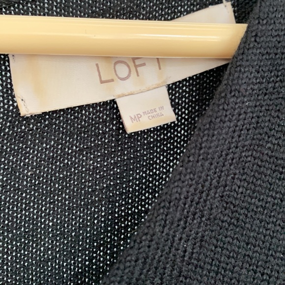 Loft Size Medium Petite black sweater dress well lived. Goes great w/knee boots - Picture 3 of 7